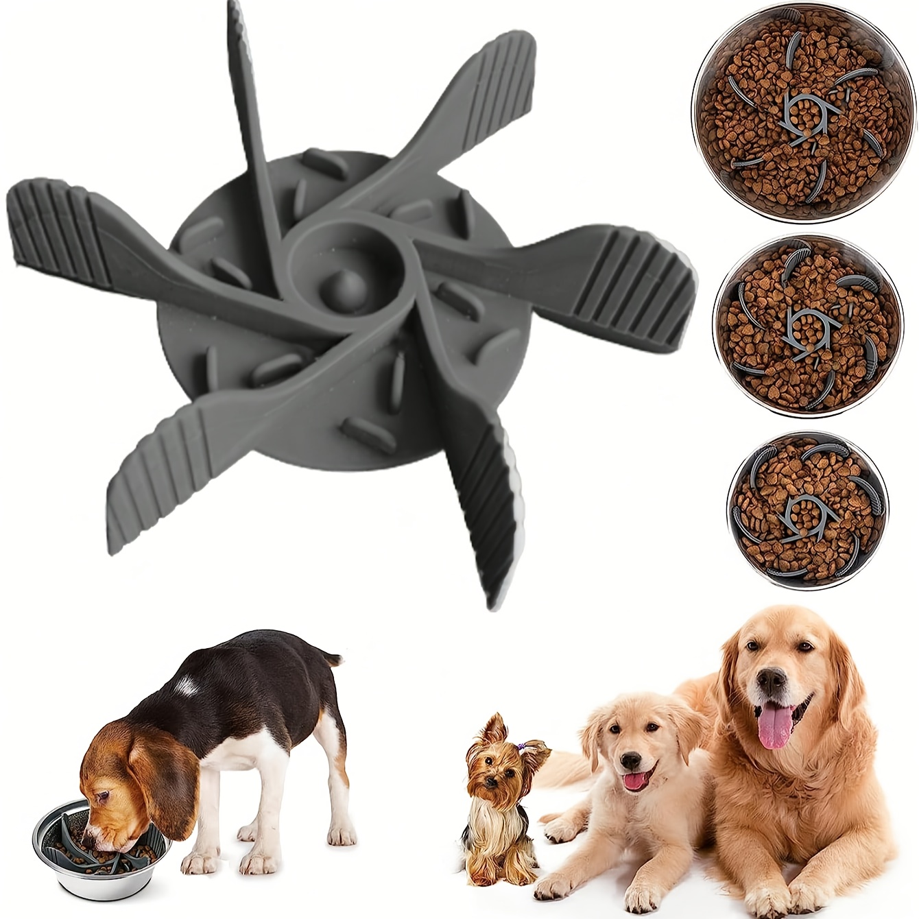 Silicone Slow Feeder Dog Bowl - Anti-Choke Pet Food Dispenser for Healthy Eating Habits, Delayed Eating - For Dogs - Made of Food-Grade Silicone - Suitable for All Dog Breeds - Perfect Gift for Dog Owners
