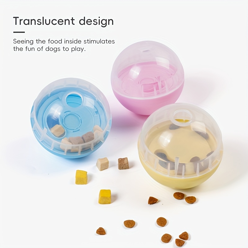 Interactive Dog Treat Dispenser Puzzle Ball - Transparent Rolling Ball Feeder, Boredom Relief And Exercise Promoting Mental Stimulation And Dental Health, Leak-Proof Design, Without Battery