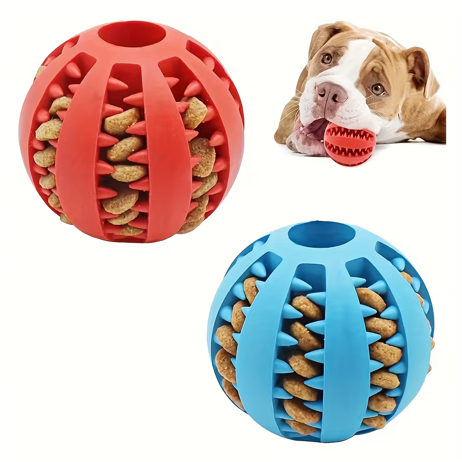 2/6pcs Interactive Dog Ball Toys, Suitable for All Breeds of Pets - Durable Plastic, Chew And Clean Teeth Pet Toy with Snack Dispenser, Random Multi-Color, Interesting And Healthy Play Games Suitable for Puppies/Dogs