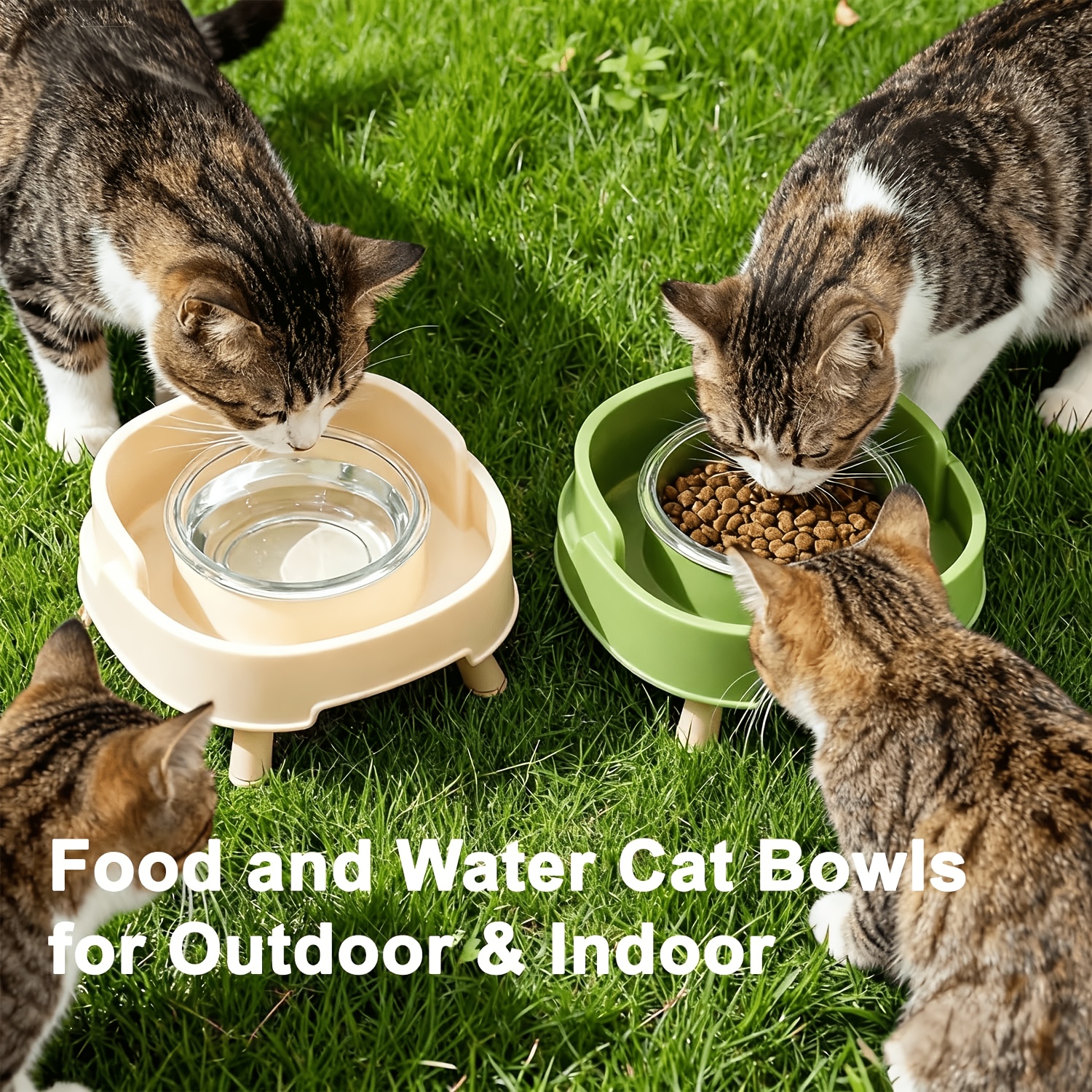 Ant-Proof Cat Food Bowls, Elevated Pet Dish with Deep Anti-Ant Moat Stand for Stress-Free Neck, Non-Spill Food And Water Bowls with Feeding Station for Outdoor And Indoor Cats/Small Dogs, Ant-Free