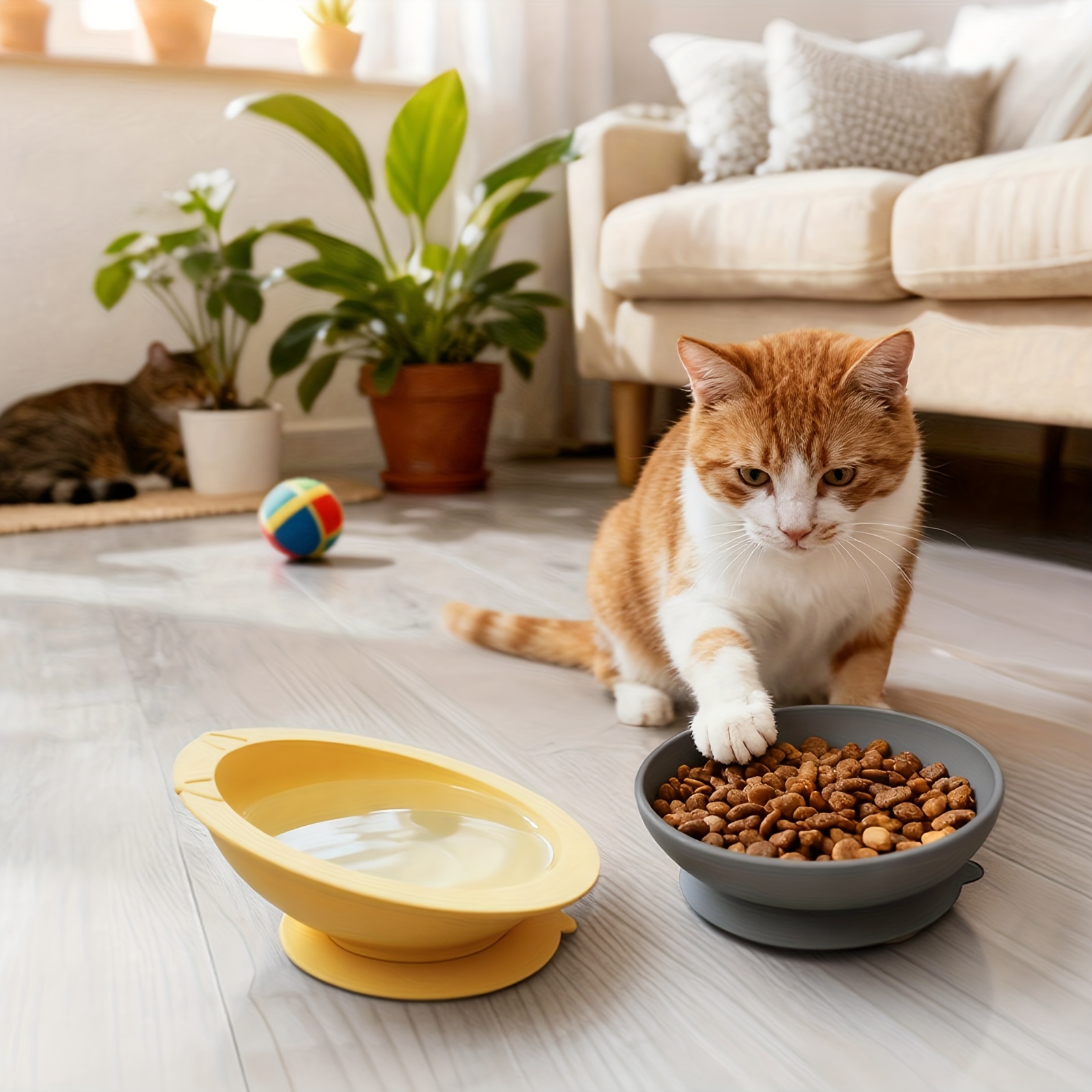1pc Pet Bowl, Dog Bowl, Cat Bowl - with Large Suction Cups to Prevent Tipping, Pet Dry Food Bowl, Water Bowl, Suitable for Medium And Small Pets, Easy to Clean