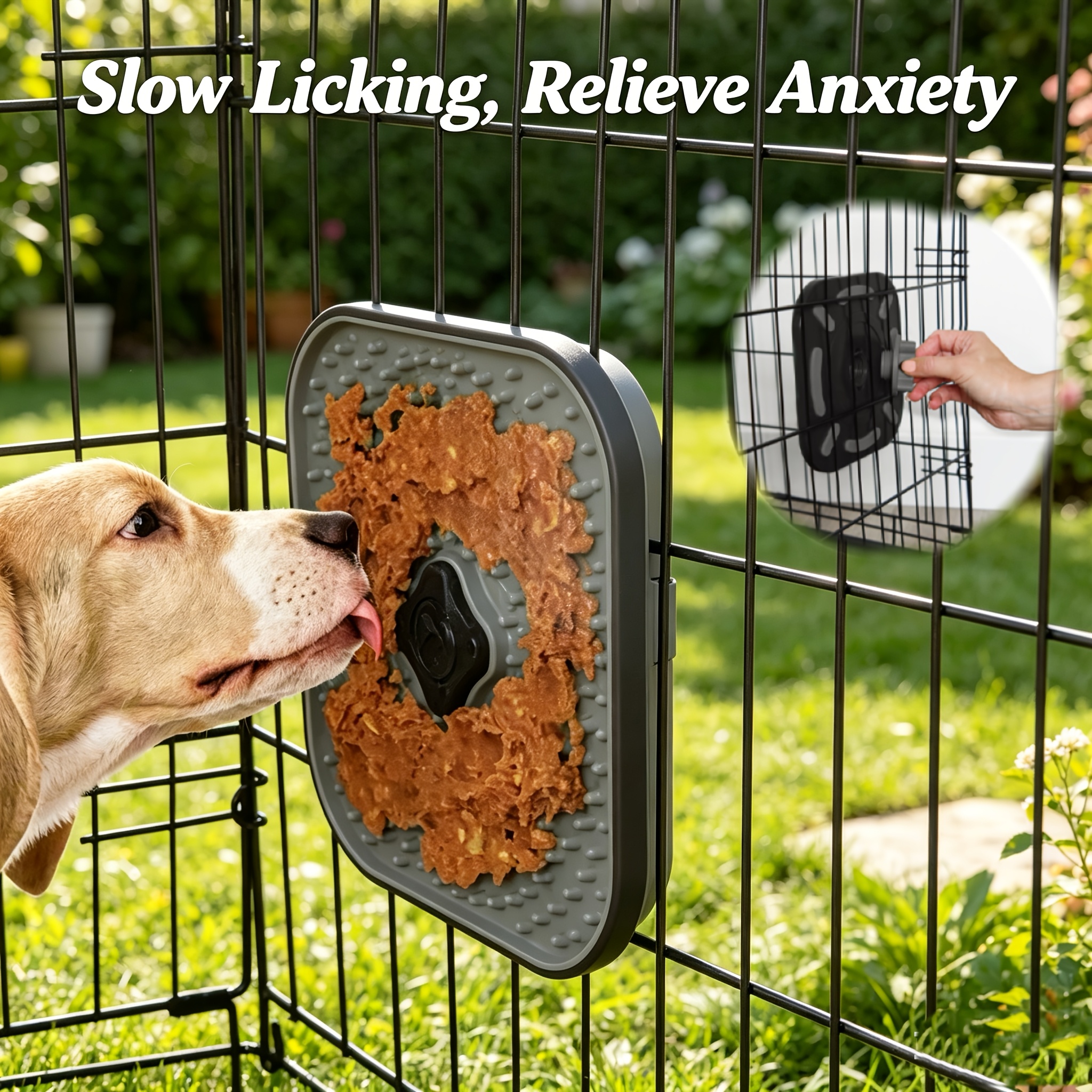 1 Cage Lick Mat with Suction Cup - Slow Feeder & Training Tool - Relieve Anxiety - Slow Feeder - Training Tool - Durable - Pet Feeder - Slow Food Dispensers for Dogs and Cats