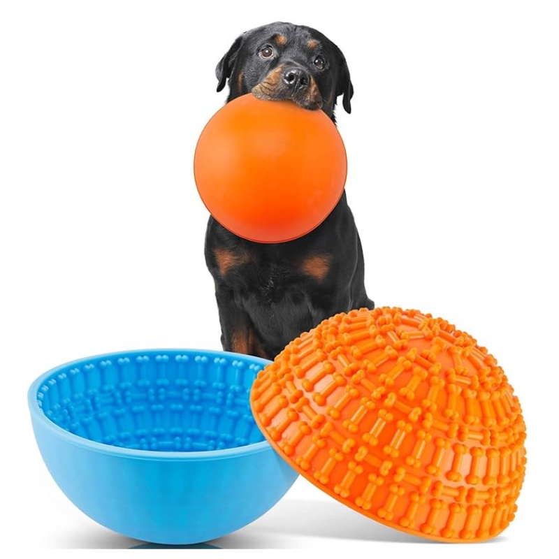 2pcs Silicone Freeze Lick Bowls | Interactive Slow Feeders for Dogs and Cats, Wobble or Stay Put, Promotes Oral Health, Boredom and Anxiety Relief