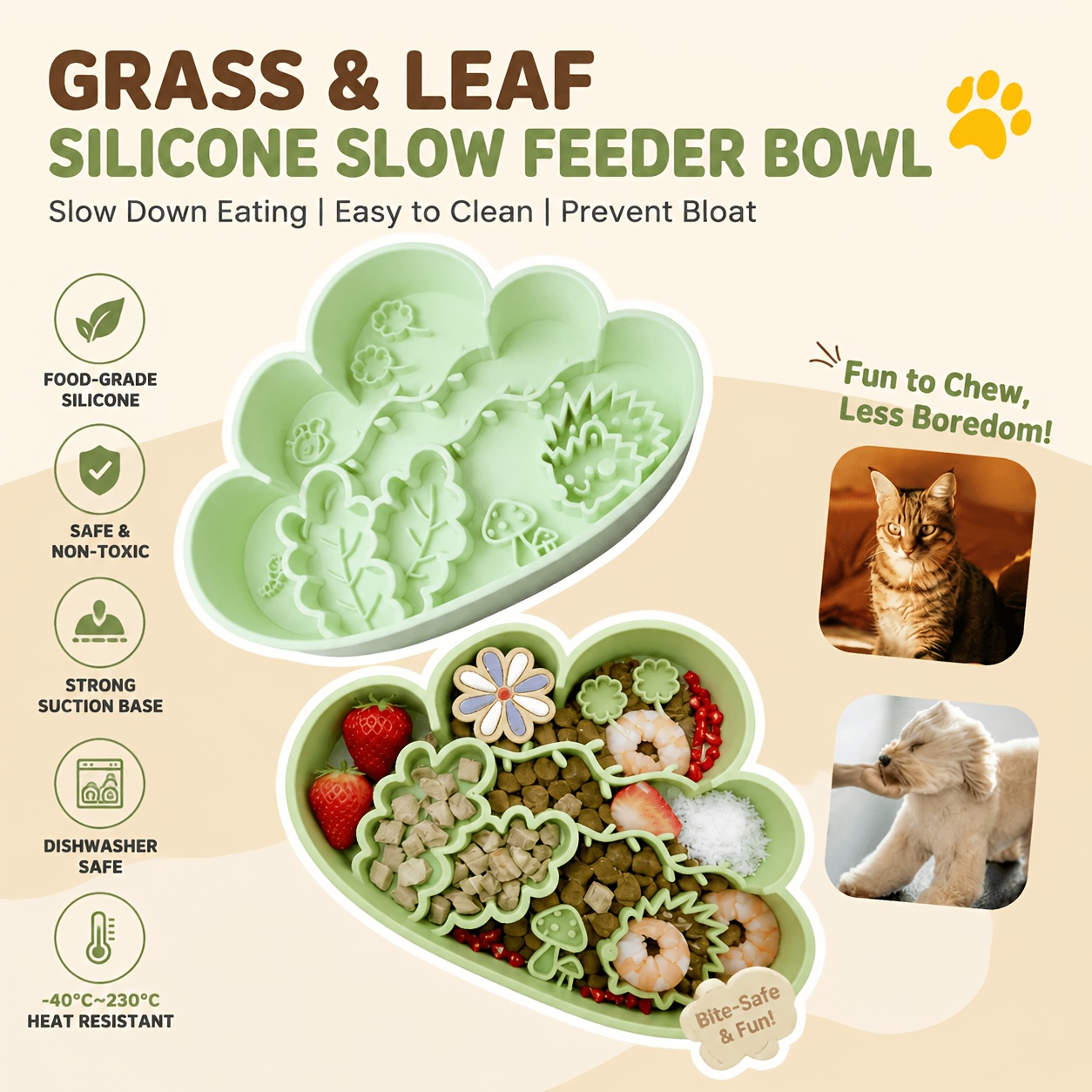 1pc 1 Hedgehog Silicone Slow Feeder Pet Bowl with Suction Cup Anti-Choking Slow-Eating Bowl for Cats And Dogs, Enrichment And Distracting Licking Mat, Dishwasher Safe Pet Feeding Utensil