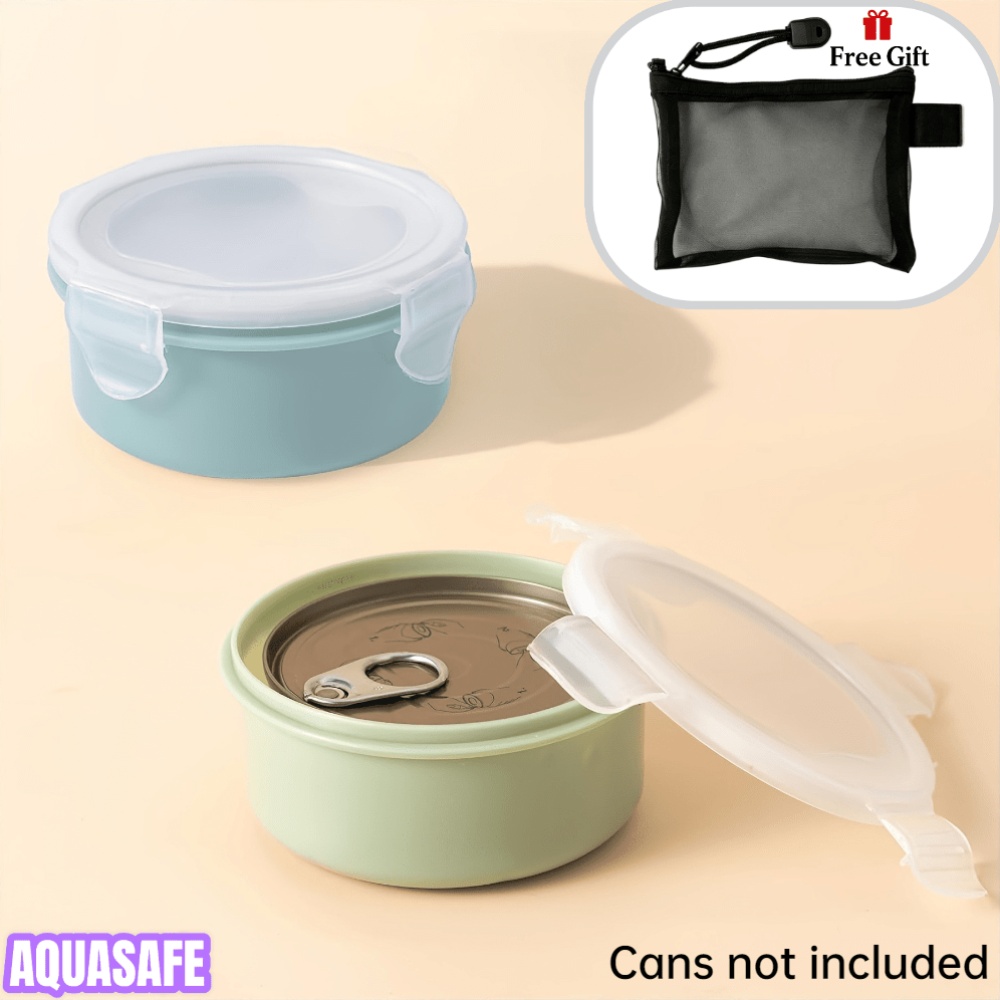3pcs Set, 2pcs Storage Boxes And 1pc Storage Bag, Cat Food Can Storage Boxes - Suitable for 5.5Oz Cans, Tight Snap-On Lid, Locking Moisture And Preventing Odor, Controlling Fridge Odor