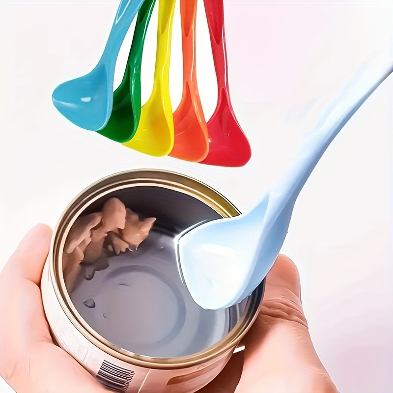 Random 5pcs Plastic Pet Food Scoops, Non-Battery Multi-Colored Cat Feeding Spoons, Durable Pet Care Supplies