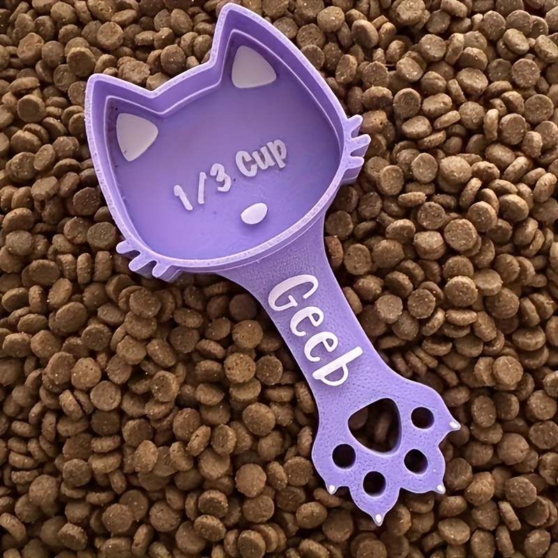 [Customizable Engraving] Food-grade PLA Cat Food Spoon - a Coarse Food Measuring Spoon for Cats, Oxygen Cylinder + Engraved Pet Name, Essential for Scientific Feeding