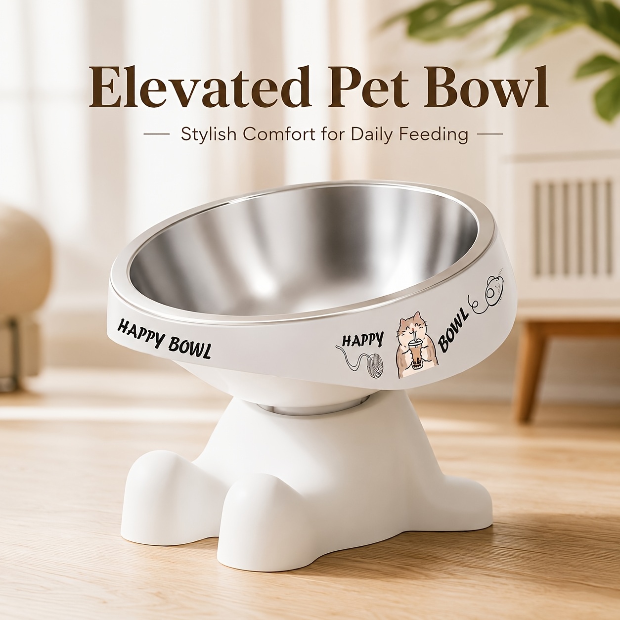 2026 New Cute Shaped Elevated Pet Feeding Bowl, Cute Pattern Dopamine Color Pet Food Bowl, Dog And Cat Water And Food Bowl, Elevated Neck Protection Anti-Slip Pet Bowl, Suitable for Medium And Small Dogs, Cat Drinking And Feeding